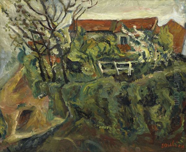 Maisons dans un paysage Oil Painting by unknown