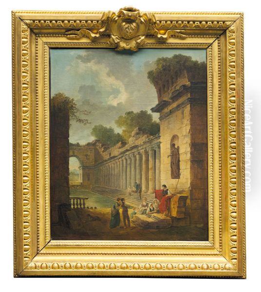 Orateur et autres personnages dans des ruines romaines Oil Painting by unknown