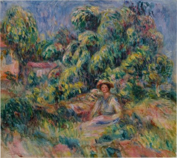 Femme de le jardin de Cagnes (Femme assise dans l'herbe) Oil Painting by unknown