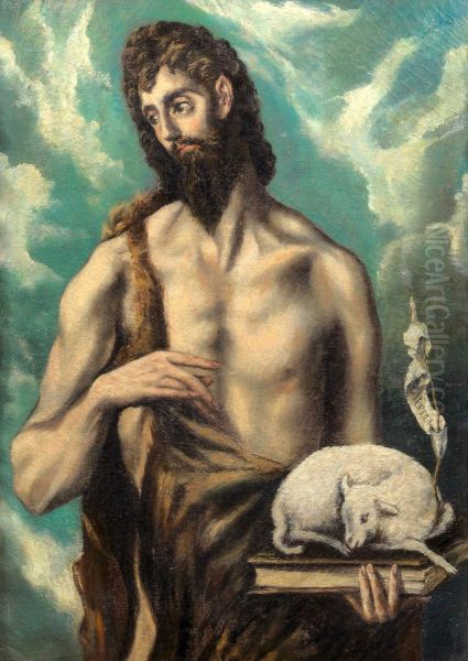 John the Baptist Oil Painting by El Greco