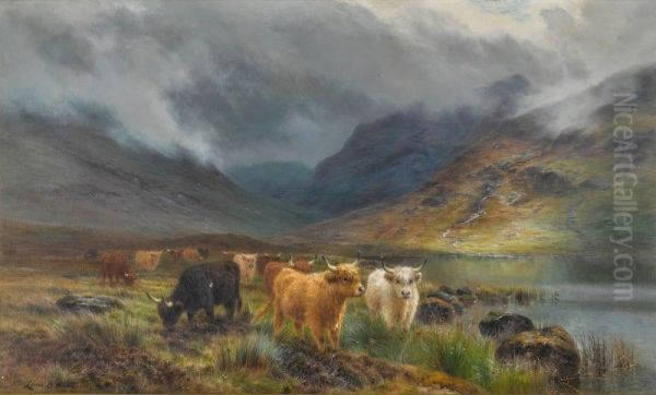 Cattle in a Highland Landscape Oil Painting by unknown