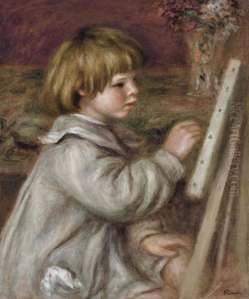 Le petit peintre (Claude Renoir) Oil Painting by Pierre-Auguste Renoir