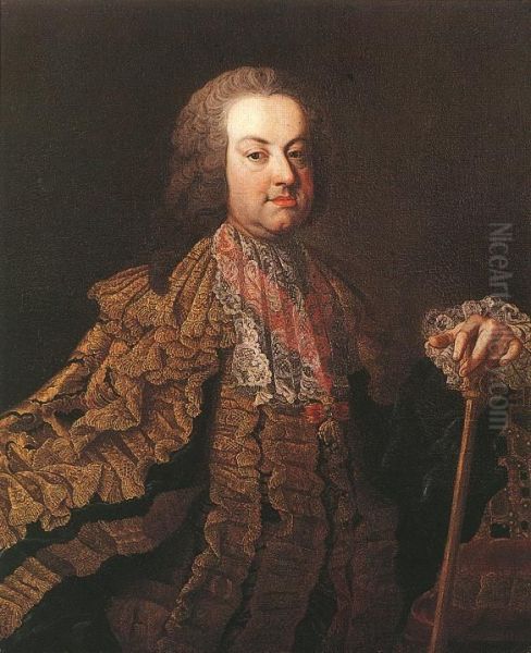 Portrait of Emperor Franz I von Lothringen (1708-1765) Oil Painting by Martin Van Meytens