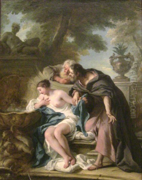 Suzanne et les vieillards Oil Painting by Jean-Francois de Troy