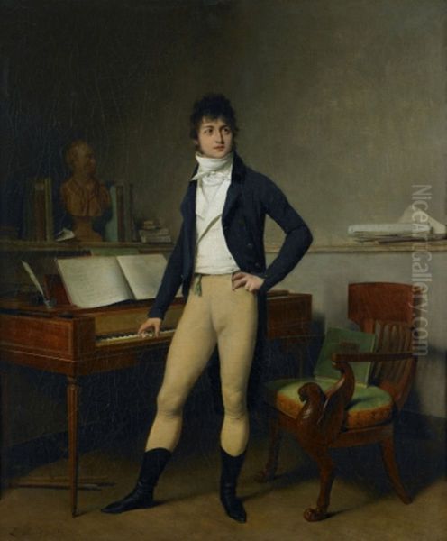 Portrait ofFrancois-Adrien Boieldieu, composer (1775-1834) Oil Painting by Louis-Leopold Boilly