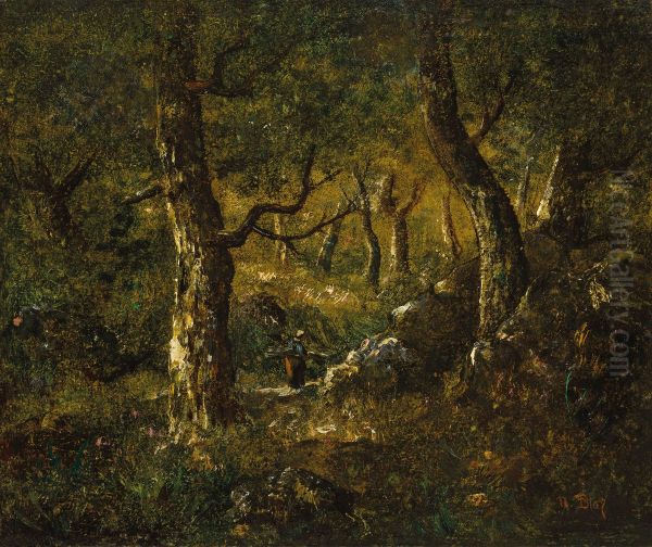 Interior de foret Oil Painting by unknown