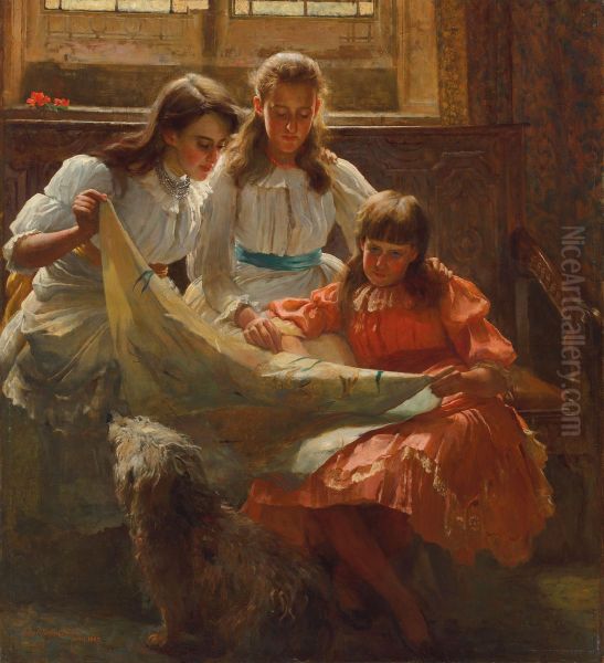 The reading lesson Oil Painting by unknown