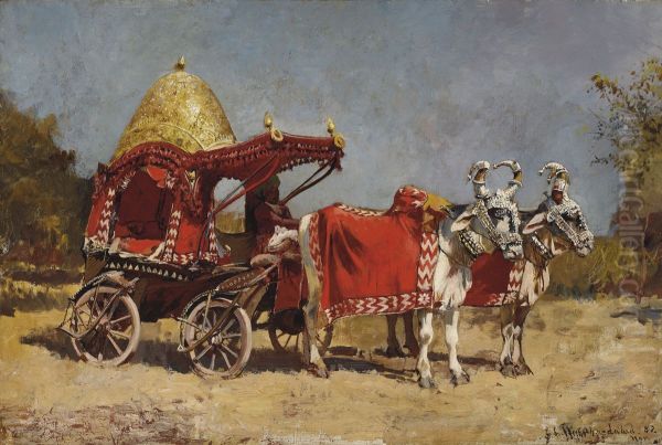 Native Gharry, or Cart Oil Painting by Edwin Lord Weeks