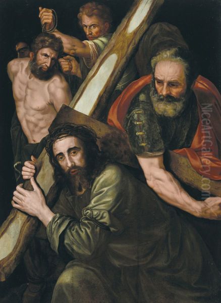 Christ Carrying the Cross Oil Painting by Willem Key