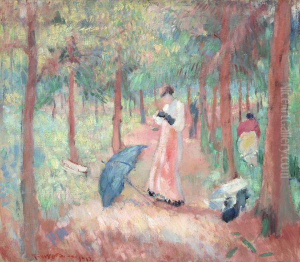 The pink avenue Oil Painting by Rik Wouters