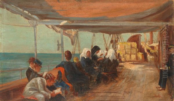 On Shipboard Oil Painting by Theodore Ralli