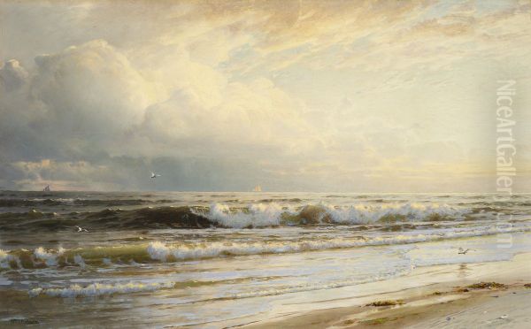 Rockaway Beach Oil Painting by William Trost Richards