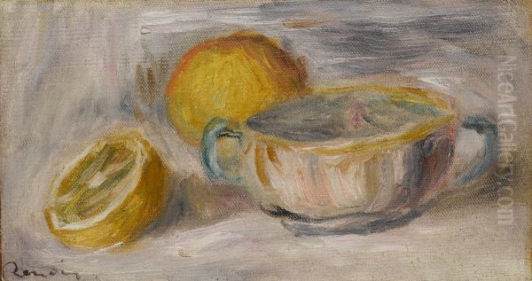 LA TASSE ET LES CITRONS (NATURE MORTE AUX CITRONS) Oil Painting by Pierre-Auguste Renoir