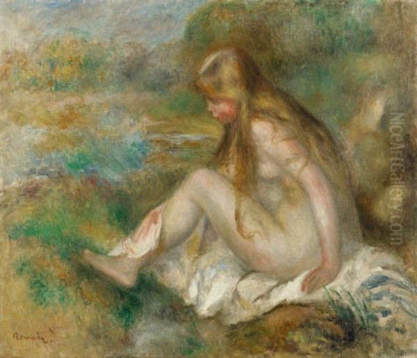 LE BAIN Oil Painting by Pierre-Auguste Renoir