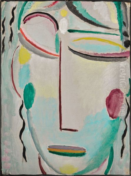 AUFERSTEHUNG ODER DAS NEUE SEHEN II (SAVIOUR'S FACE: RESURRECTION OR THE NEW SEEING II) Oil Painting by Alexej von Jawlensky