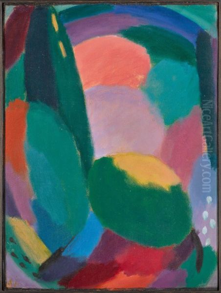 GLORREICHER ABEND-SOMMERSEGEN II (GLORIOUS EVENING - SUMMER BLESSING II) Oil Painting by Alexej von Jawlensky