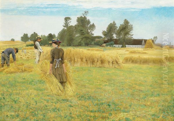 Hostbillede fra Ladbyegnen. Oil Painting by Laurits Andersen Ring