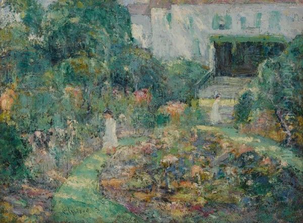 IN THE GARDEN Oil Painting by Ernest Lawson