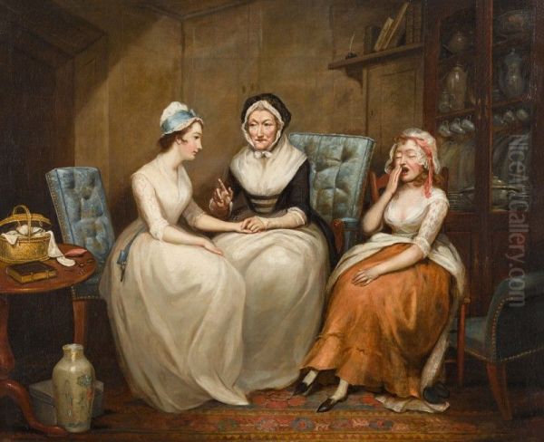 GOOD ADVICE FROM AN OLD SERVANT TO THE YOUNG ONES Oil Painting by James Northcote