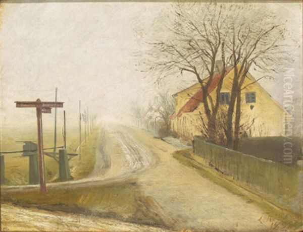 The road to Lynaes, Denmark. Oil Painting by Laurits Andersen Ring