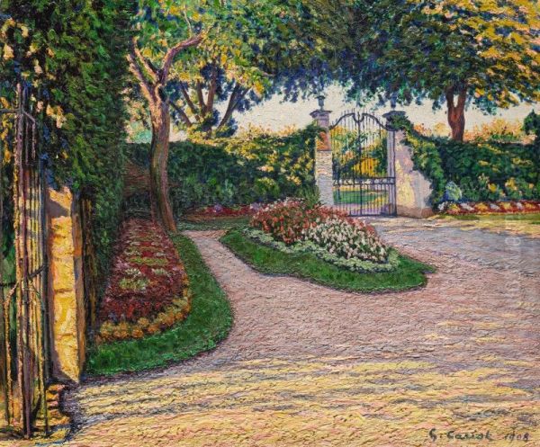 THE CASTLE PARK Oil Painting by Gustave Cariot