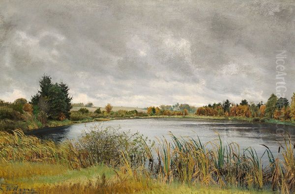 The bog at Carlsminde in Sollerod, Zealand. Oil Painting by Laurits Andersen Ring