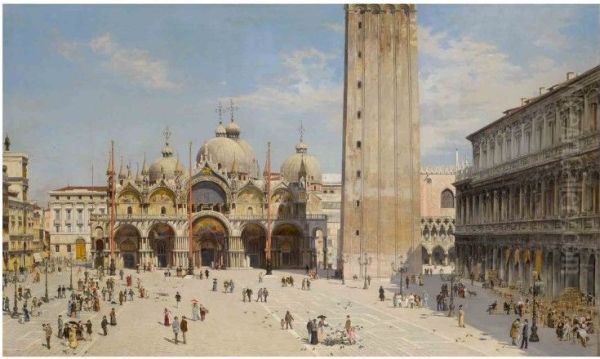 A View of the Piazza San Marco Oil Painting by Antonietta Brandeis