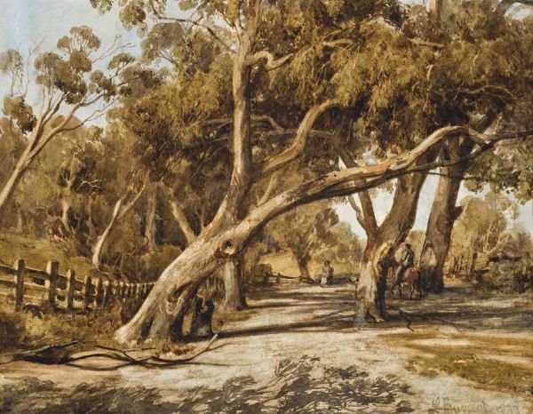 Country Road Oil Painting by Abraham Louis Buvelot