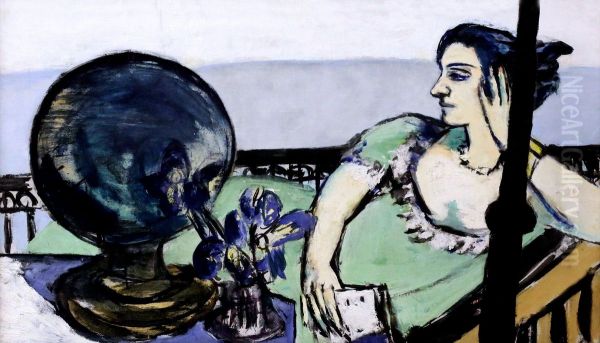 Femme pensive en bord de mer Oil Painting by Max Beckmann