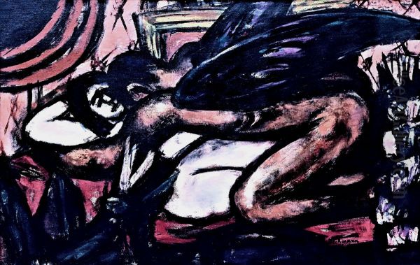 Vampir. Oil Painting by Max Beckmann