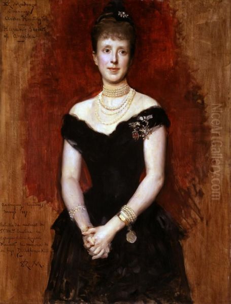 Maria Cristina, Queen of Spain Oil Painting by Raimundo de Madrazo y Garreta