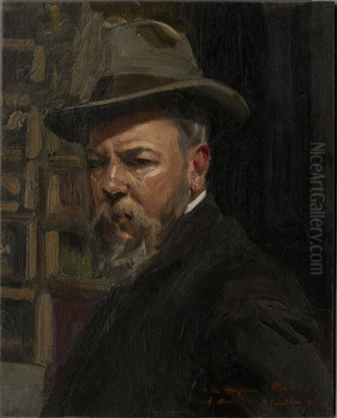 Portrait of the Artist Oil Painting by Joaquin Sorolla