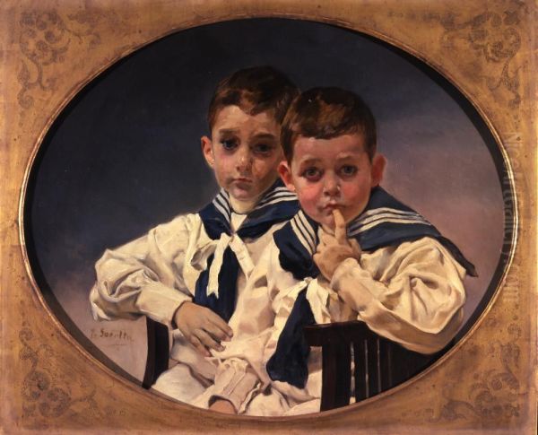 The Young Counts of Lerida Oil Painting by Joaquin Sorolla