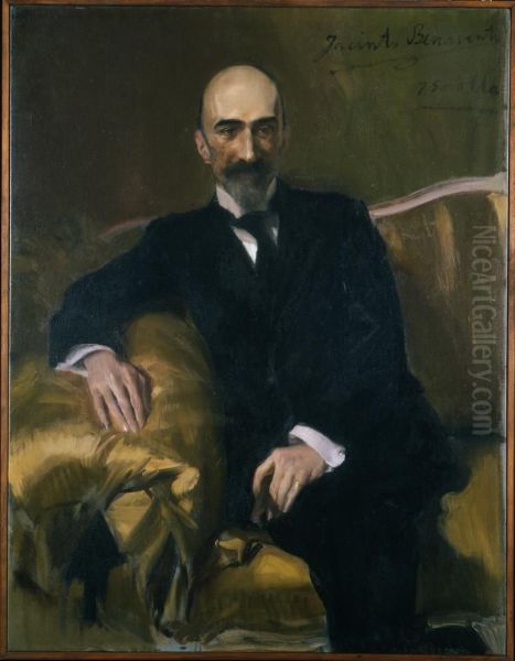 Jacinto Benavente y Martinez Oil Painting by Joaquin Sorolla