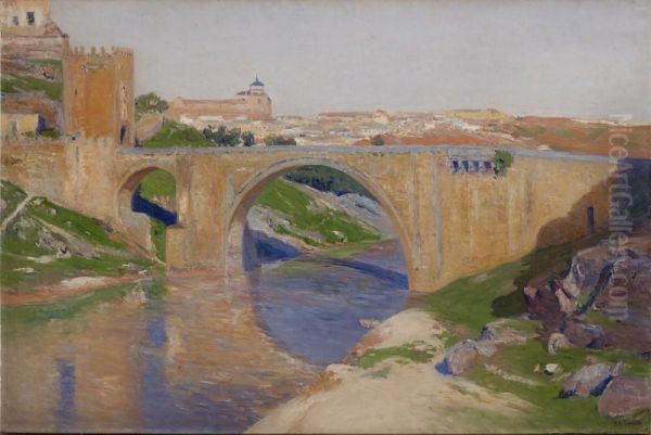 The Bridge of Alcantara, Toledo Oil Painting by Aureliano Beruete