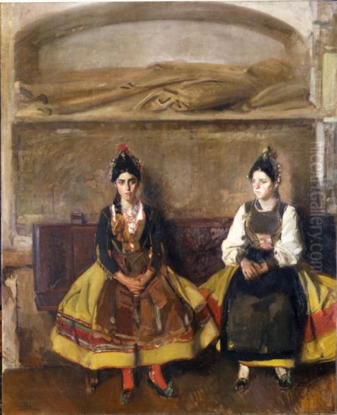 Segovian Peasant Girls (Picturesque Spain, Segovia) Oil Painting by Joaquin Sorolla