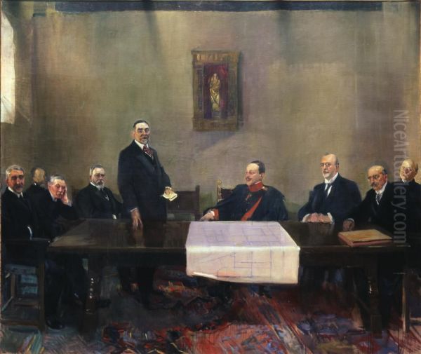 Meeting of the Patronato of the Casa-Museo de El Greco, Toledo Oil Painting by Joaquin Sorolla