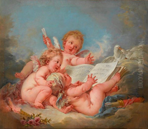 Allegory of Music Oil Painting by Francois Boucher