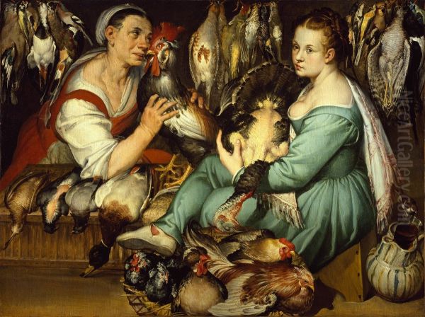 Poultry dealer Oil Painting by Bartolomeo Passarotti