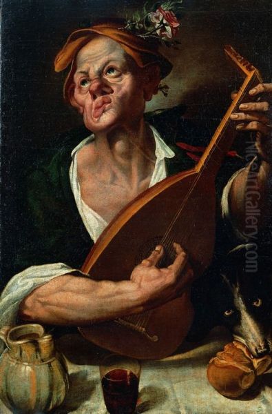 Lute palyer Oil Painting by Bartolomeo Passarotti