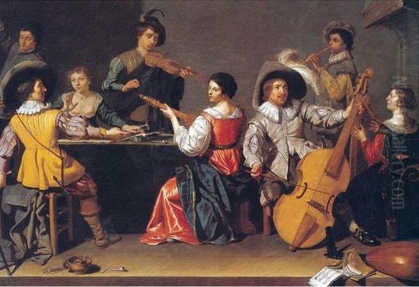 The concert (Den Haag) Oil Painting by Jan Van Bijlert