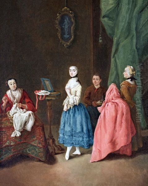 The fitting of the dress Oil Painting by Pietro Longhi