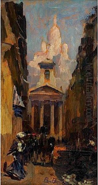 Notre-dame De Lorette Et Le Sacre-coeur, Paris Oil Painting by Boleslaw Buyko