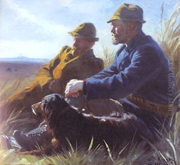 Two hunters from Skagen. Study Oil Painting by Peder Severin Kroyer