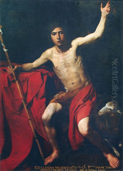 St. John the Baptist in the Desert Oil Painting by Valentin De Boulogne