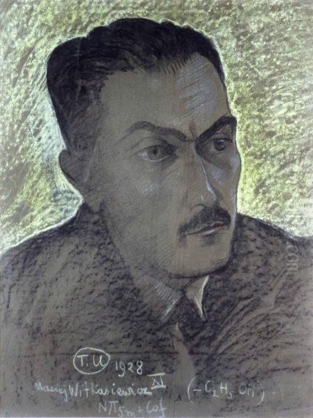 Portrait of Tadeusz Boy-Zelenski Oil Painting by Stanislaw Ignacy Witkiewicz