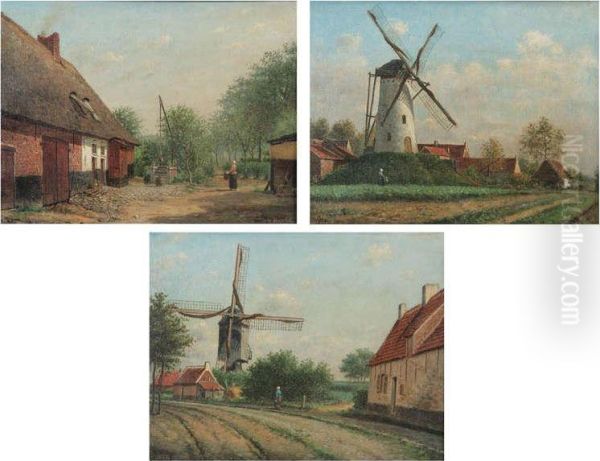 'zicht Bij Het Lanternhof' ' Oil Painting by Victor Buyle