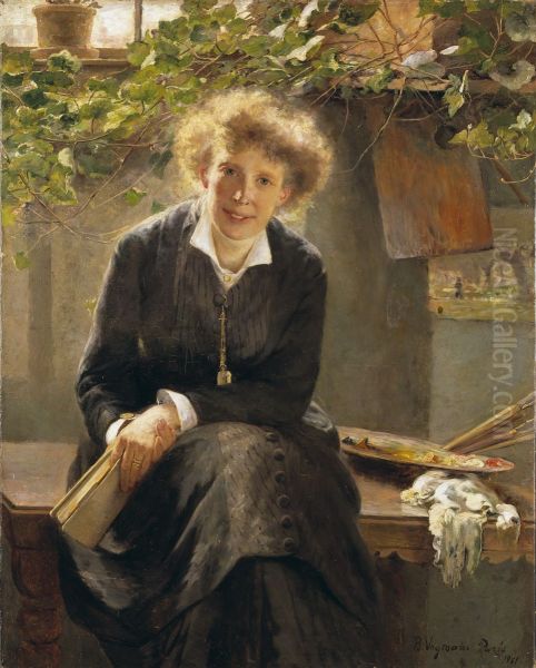 The Artist Jeanna Bauck Oil Painting by Bertha Wegmann