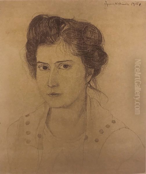 Portrait of a woman Oil Painting by Stanislaw Ignacy Witkiewicz