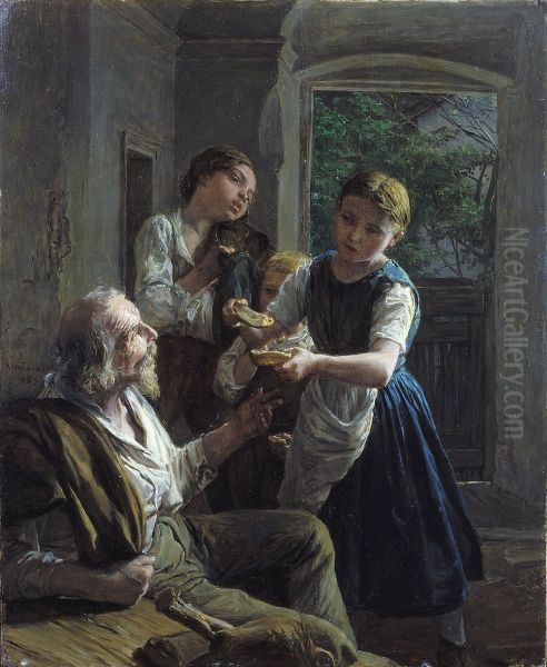 Beggar Oil Painting by Ferdinand Georg Waldmuller